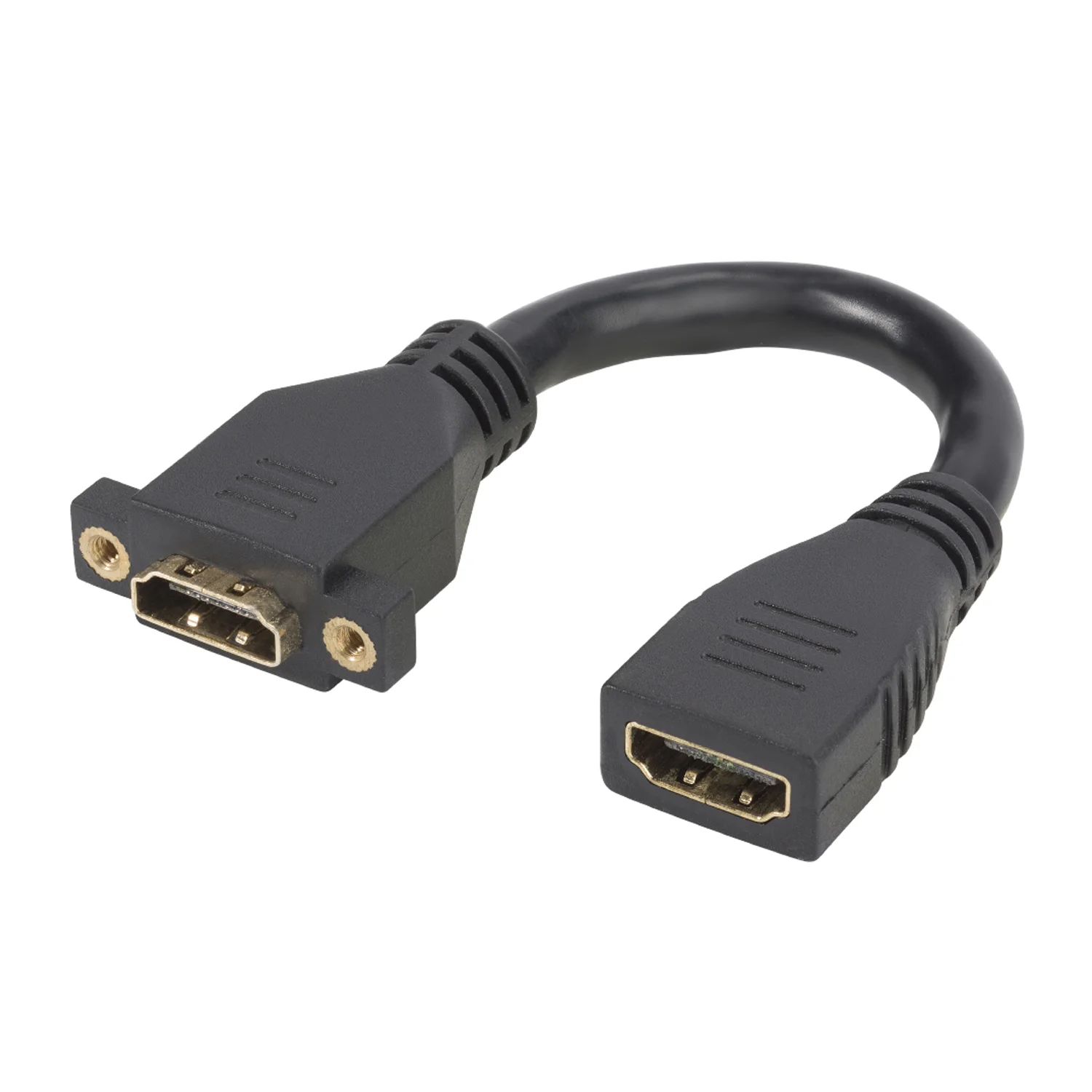 HDMI fm Einbau<>HDMI fm, 20cm, schwarz