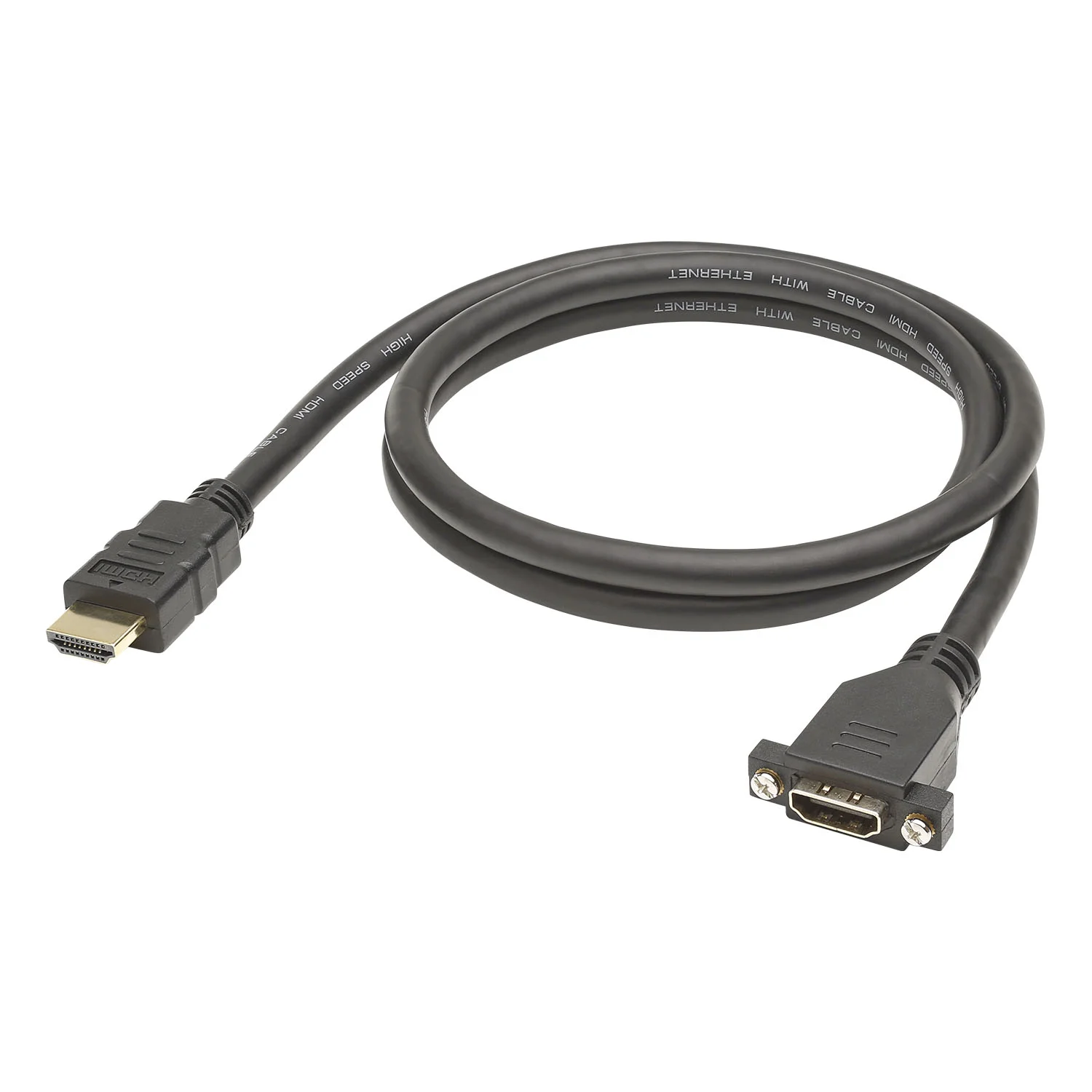 HDMI fm Einbau<>HDMI male,100cm, schwarz