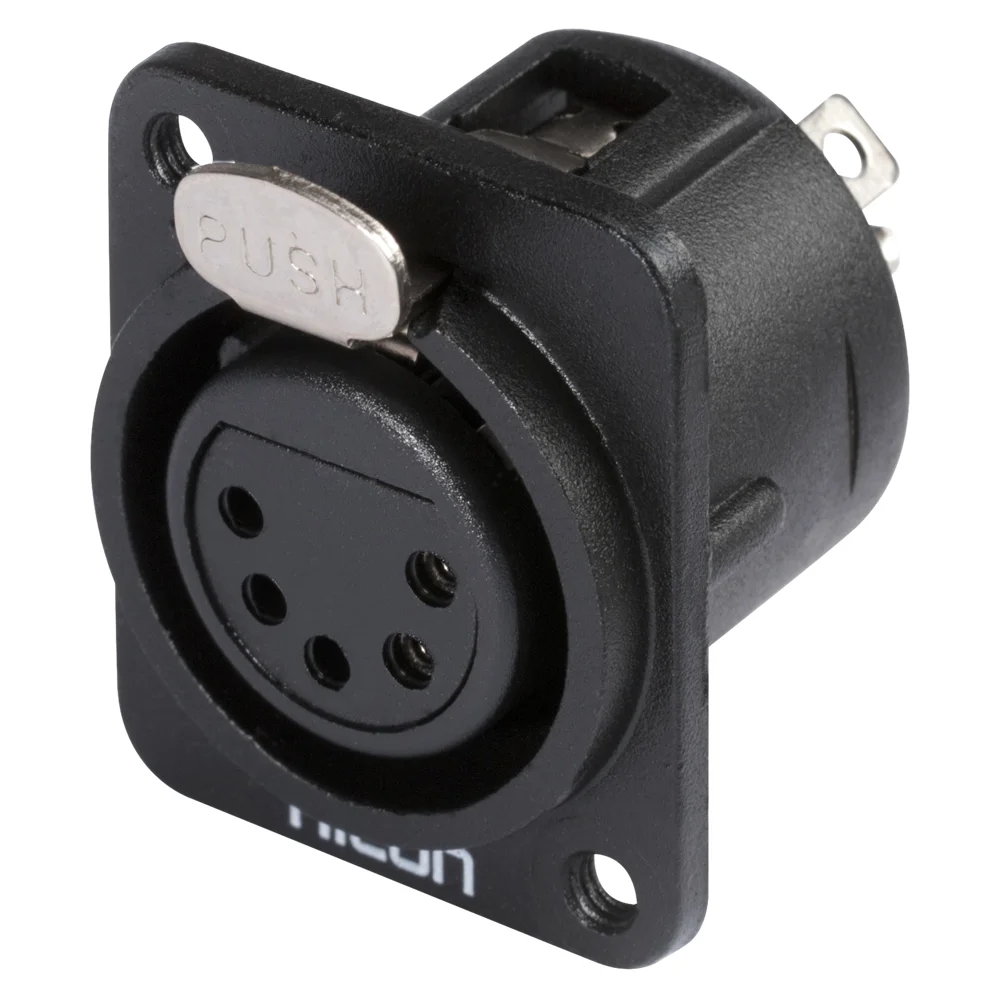 HICON XLR-5-pol Einbaubuchse, Metall, sw
