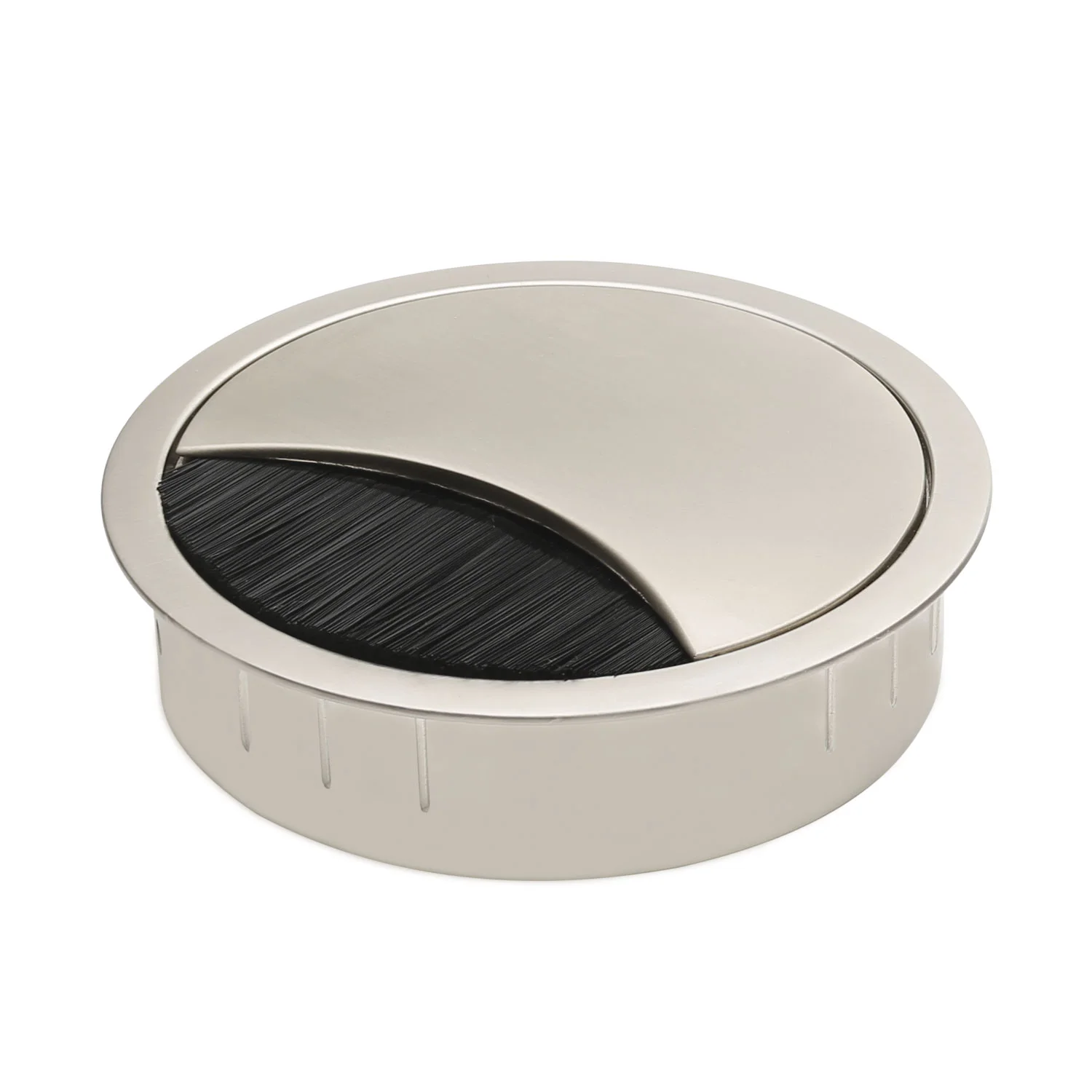 Kabeldurchführung, rund, Edelstahl-Optik