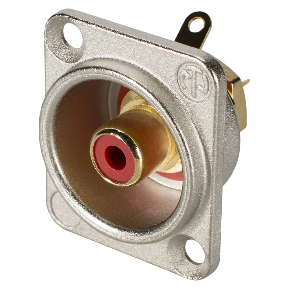 Neutrik Cinch Einbaubuchse nickel/rot