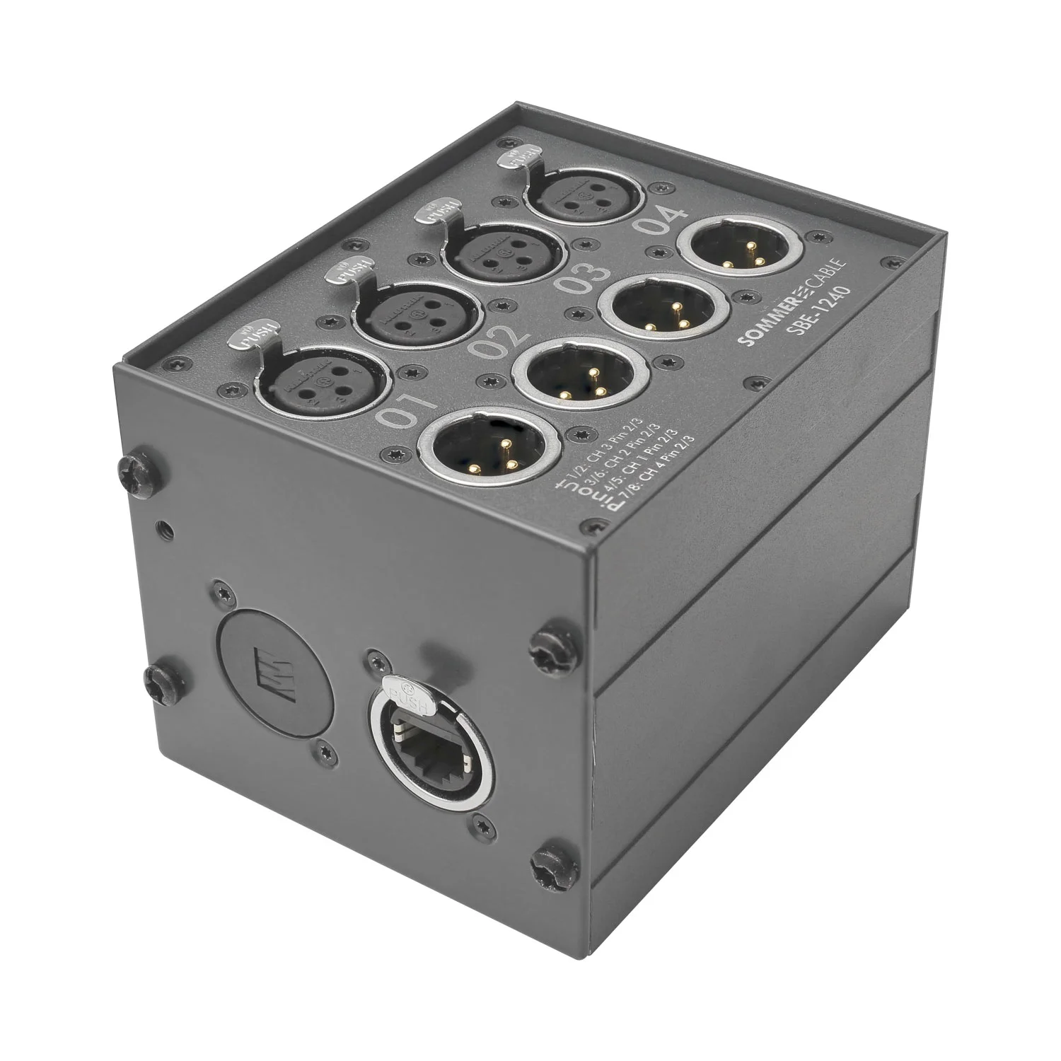 SYSBOXX 1xNE8F <> 4xXLR3 F/M parallel