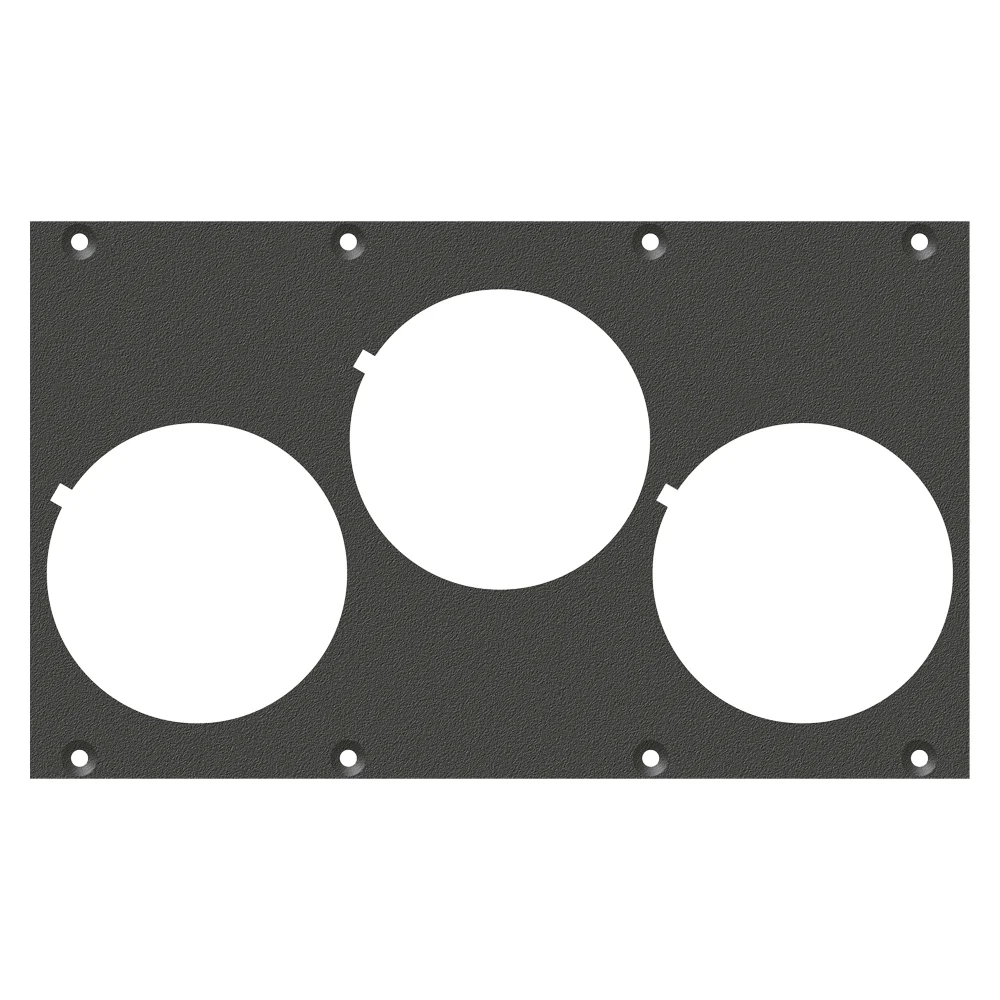 SYSBOXX-Frontblech 2HE 4BE 3 x SCHUKO