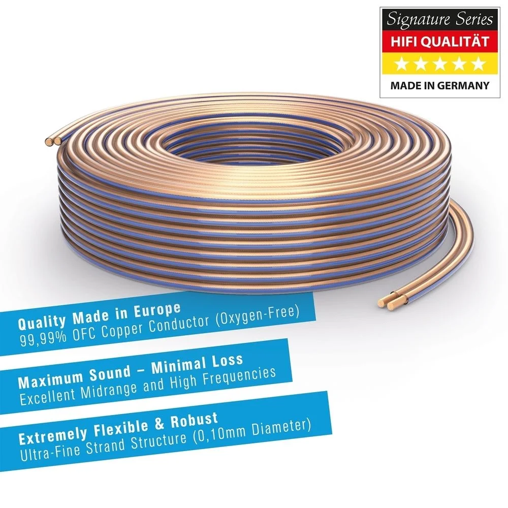 PureLink Lautsprecherkabel OFC 2x4.00mm² (0.10mm) - 10,0m, transparent