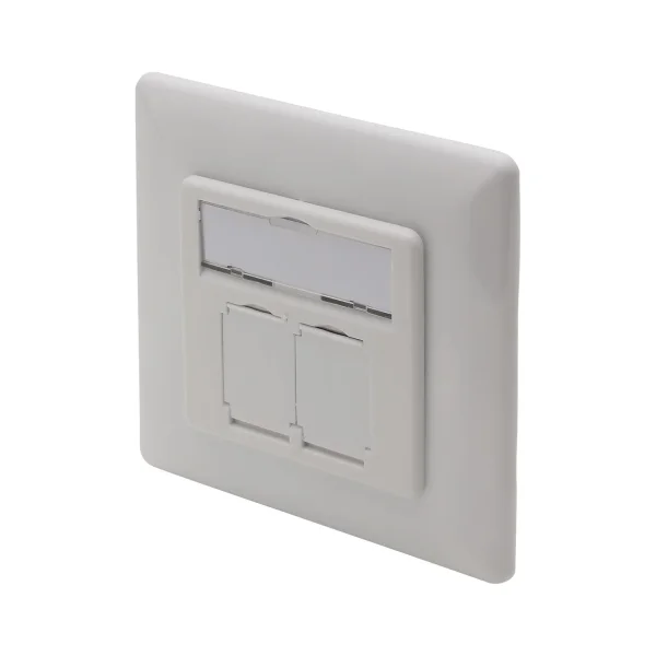 CAT.6a Unterputzdose, bestückt, 2 Cat6a-