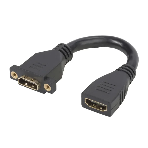 HDMI fm Einbau<>HDMI fm, 20cm, schwarz