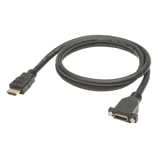 HDMI fm Einbau<>HDMI male,100cm, schwarz