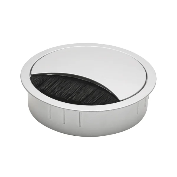 Kabeldurchführung, rund, Silbergrau